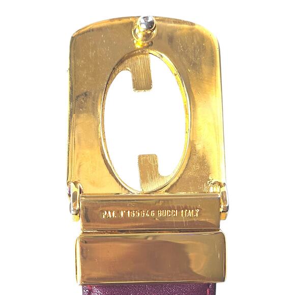 Gucci Vintage Reversible Leather Belt With Gold Tone Buckle - Picture 2 of 13